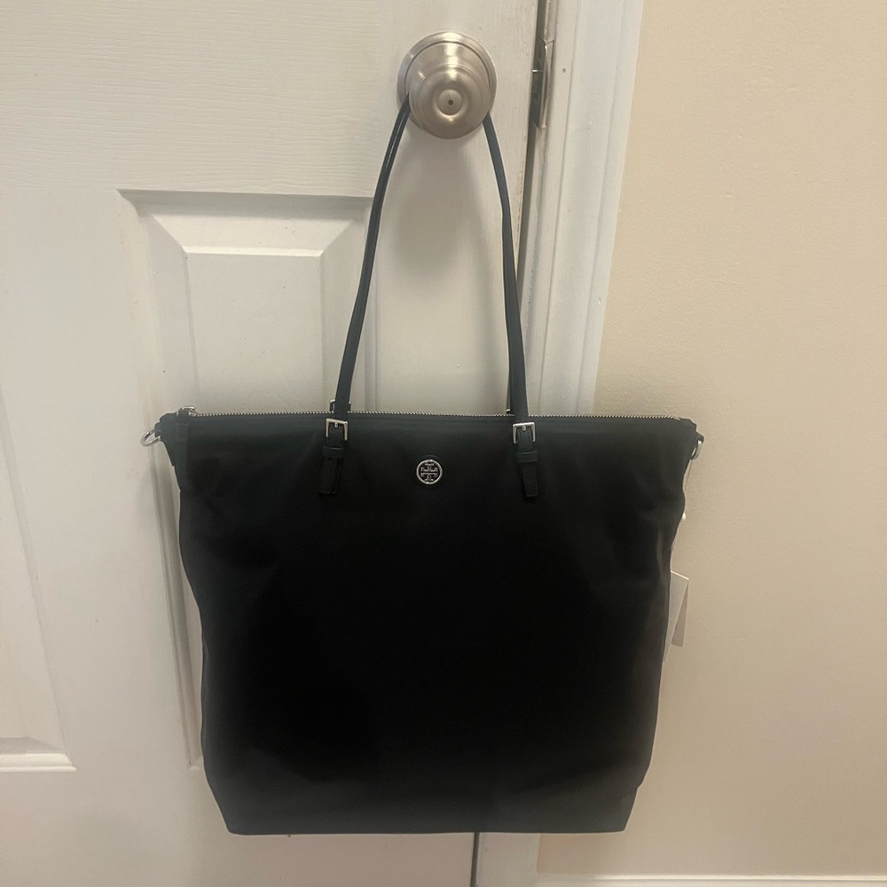 Tory Burch Virginia Black Nylon Tote Bag